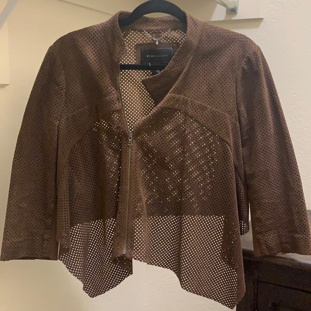 BCBG MaxAzria Suede-Like Crop Jacket